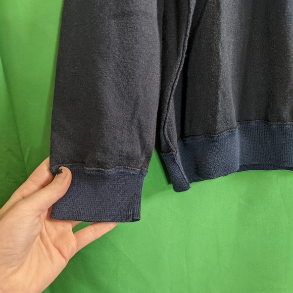 HUGO BOSS navy knit insert sweatshirt - Picture 5 of 11